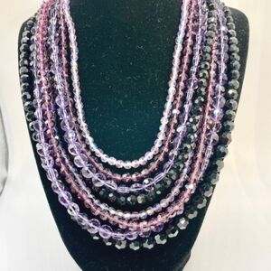 Vintage Statement Necklace Austria Crystal Signed